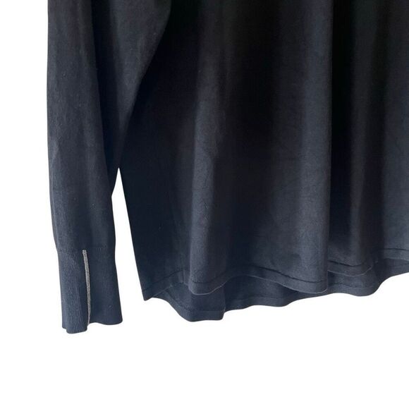 Chicos v neck black sweater with rhinestones on sleeve size Large Chicos size 2 - Picture 3 of 9